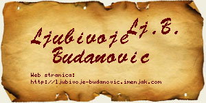 Ljubivoje Budanović vizit kartica